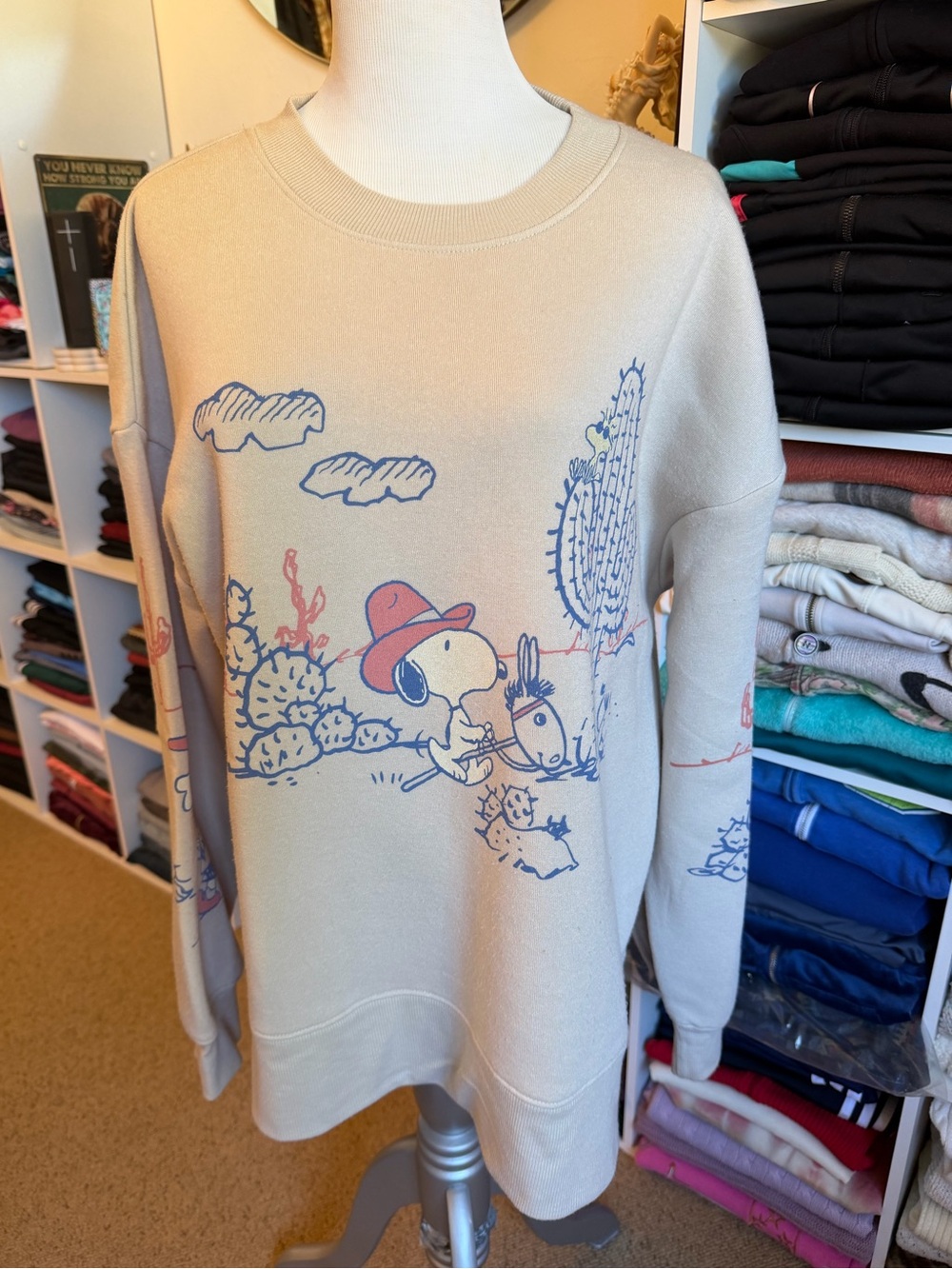 Snoopy Graphic Cream Crewneck Sweater